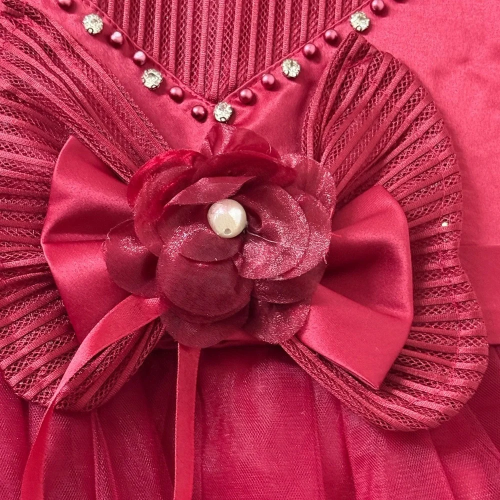 Elegant Kids Formal Dress in Rich Burgundy